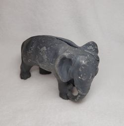 Vintage cast iron elephant coin bank