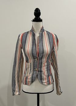 Porridge For Anthropologie Striped Blazer 