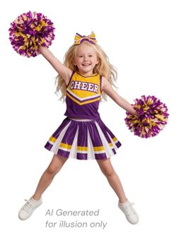Spooktacular Creations Girl Cheerleader Costume, Small (5-7)