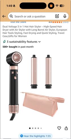 Dual Voltage 3 in 1 Hot Hair Styler