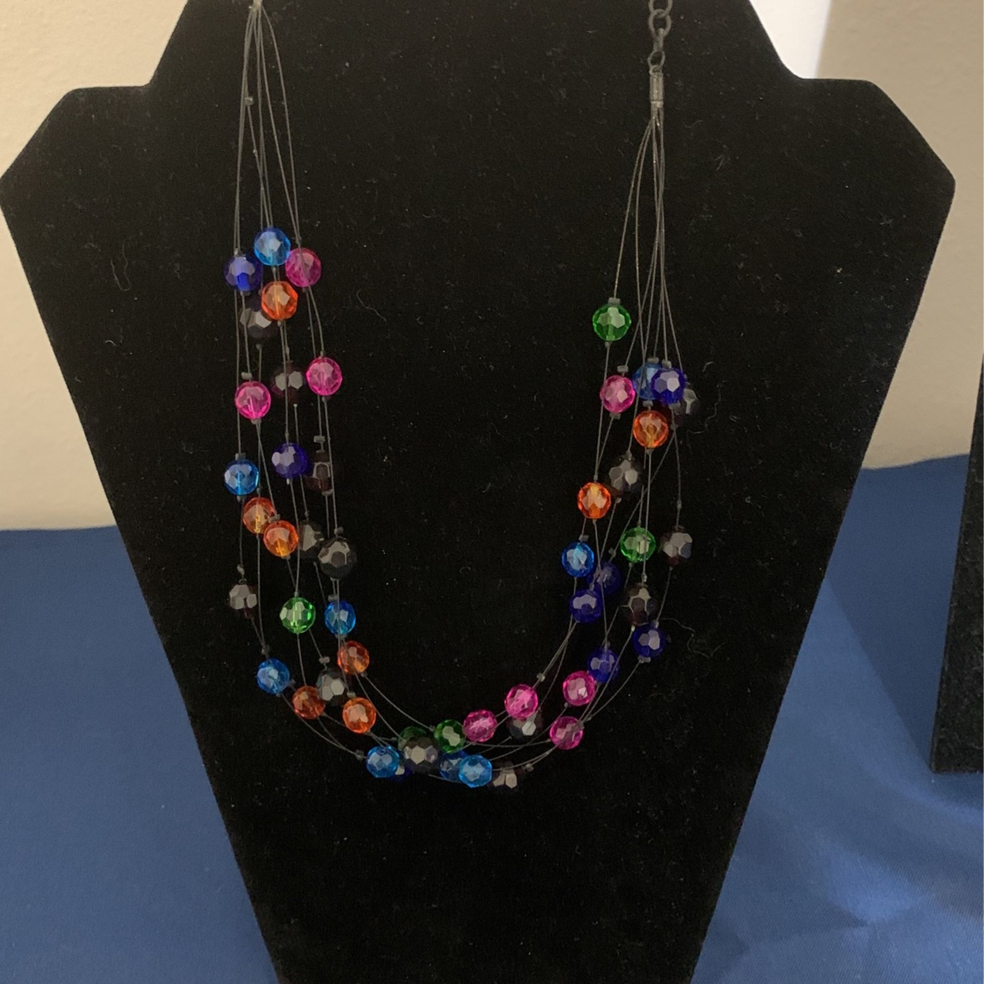 Multicolored Multi Strand Beaded Necklace
