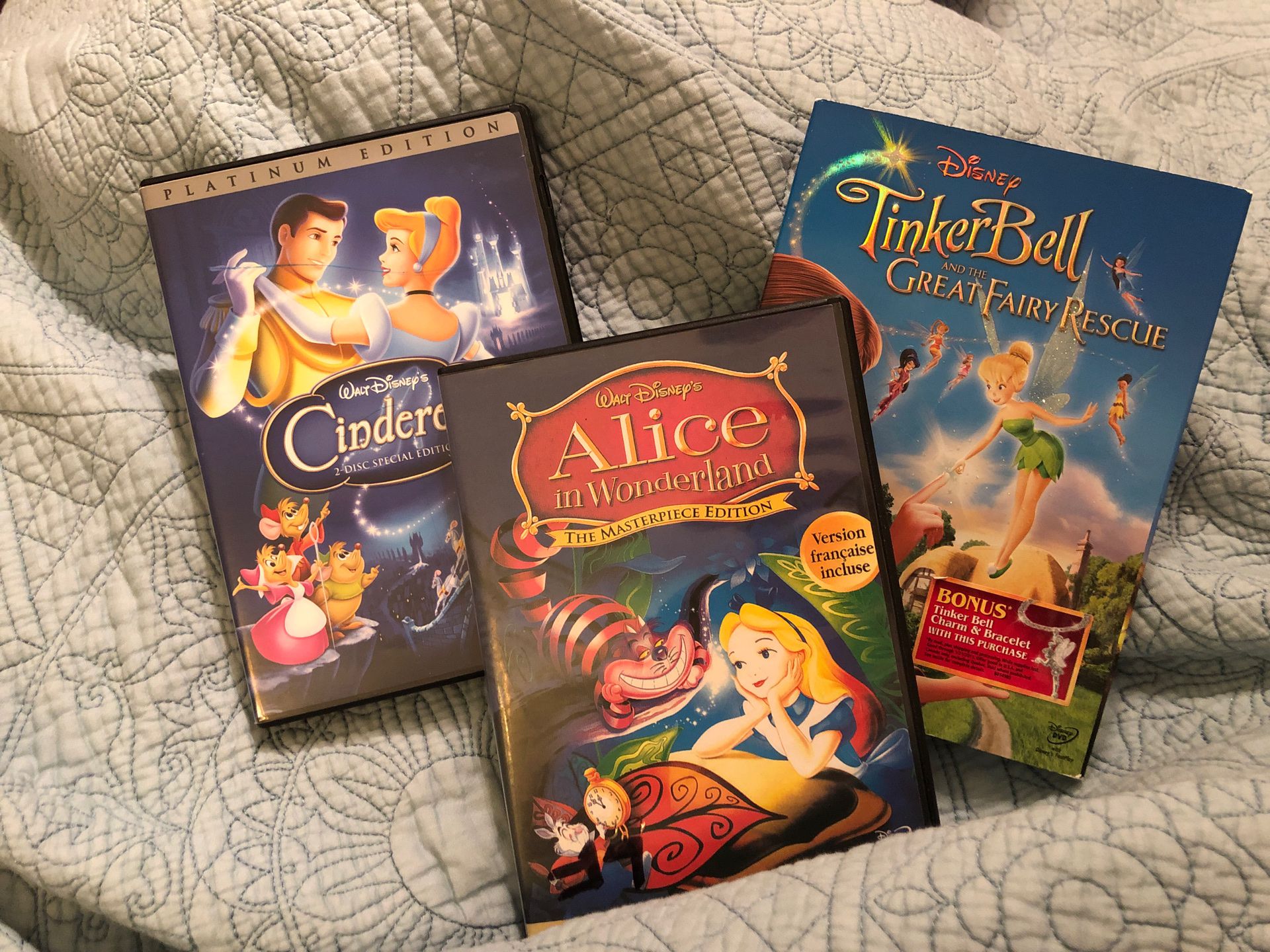 Disney movies - Cinderella, Alice, Tinkerbell