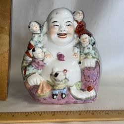 Vintage Chinese Famille Rose Porcelain Deity