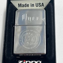Zippo Lighter US Navy Emblem Engraved “Myer” May 2012 Bradford PA With Box