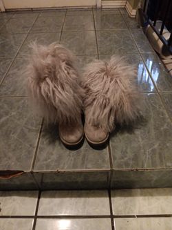 Gray Furry Uggs