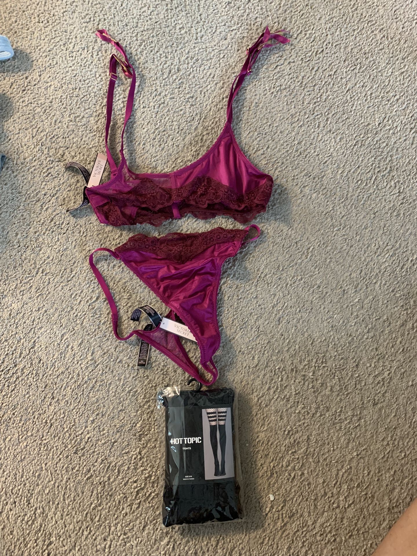 Hot Topic Leggings and Victoria Secret Lingerie
