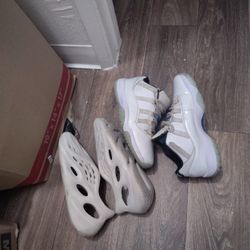 Jordan 11s And Foam Runners 