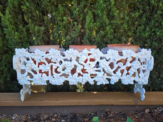 Heavy Cast Iron Planter, Vintage Grapevine Design (33" Long)