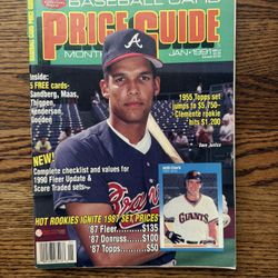 January 1991 Baseball Card Price Guide Magazine David Justice Braves Will Clark Rickey Henderson 