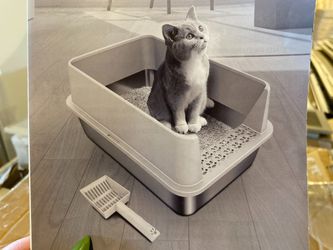 ICYAIR Stainless Steel Litter Box, Grey