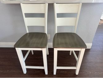 Pair of Two-Tone Counter Height Bar Stools