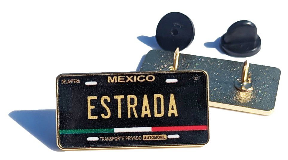 Estrada Car Plate Pin For Caps Clothing Enamel Badge  Pin Mexico Mexican Pin