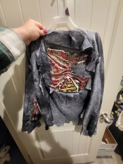 Zombie Costume Shirt with 3D Chest Piece