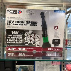 Matco Tools 16 V High Speed 3/8 Inch Ratchet Kit. NEW