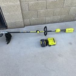 RYOBI 40V Expand-It Cordless Battery Attachment Capable String Trimmer with 2.0 Ah Battery and Charger