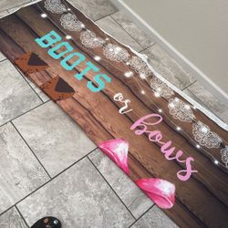 Boots Or Bows Gender Reveal Backdrop 