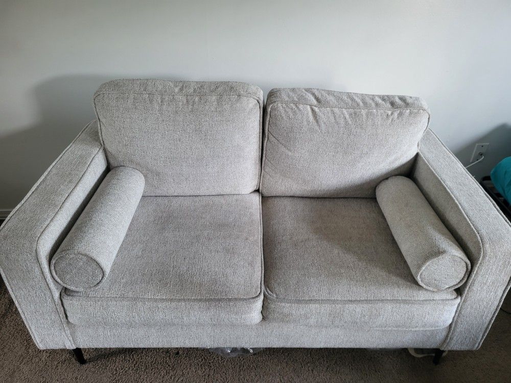 57" W Loveseat Sofa with Washable Cover, Small Couch for Small Space, Upholstered Love seat Couch