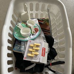 Large Laundry Basket With New Kitchen Items 