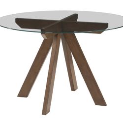Wade 48-inch Round Glass-Top Dining Table by STEVE SILVER FURNITURE

