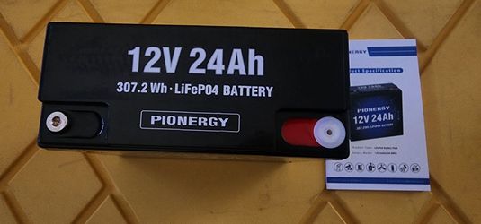 Pionergy 12V 24AH LiFePO4 Deep Cycle Lithium Ion Phosphate Battery For Solar