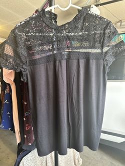 Express Black Lace Shirt