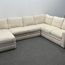 Off-white Fabric 3 piece Sectional / Left-arm Facing Chaise. We deliver & set up.