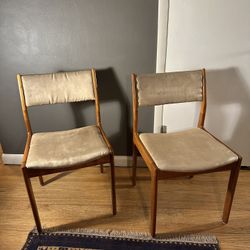 Pair of Vintage Mid Century Teak Dining Chairs by Devan