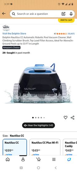 Dolphin Nautilus CC Automatic Robotic Pool Vacuum