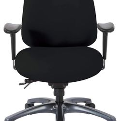 New in box Office Multi-Function Ergonomic Executive Office Chair with Seat Slider and Finish Base, Mid-Back, Dillon Black Fabric