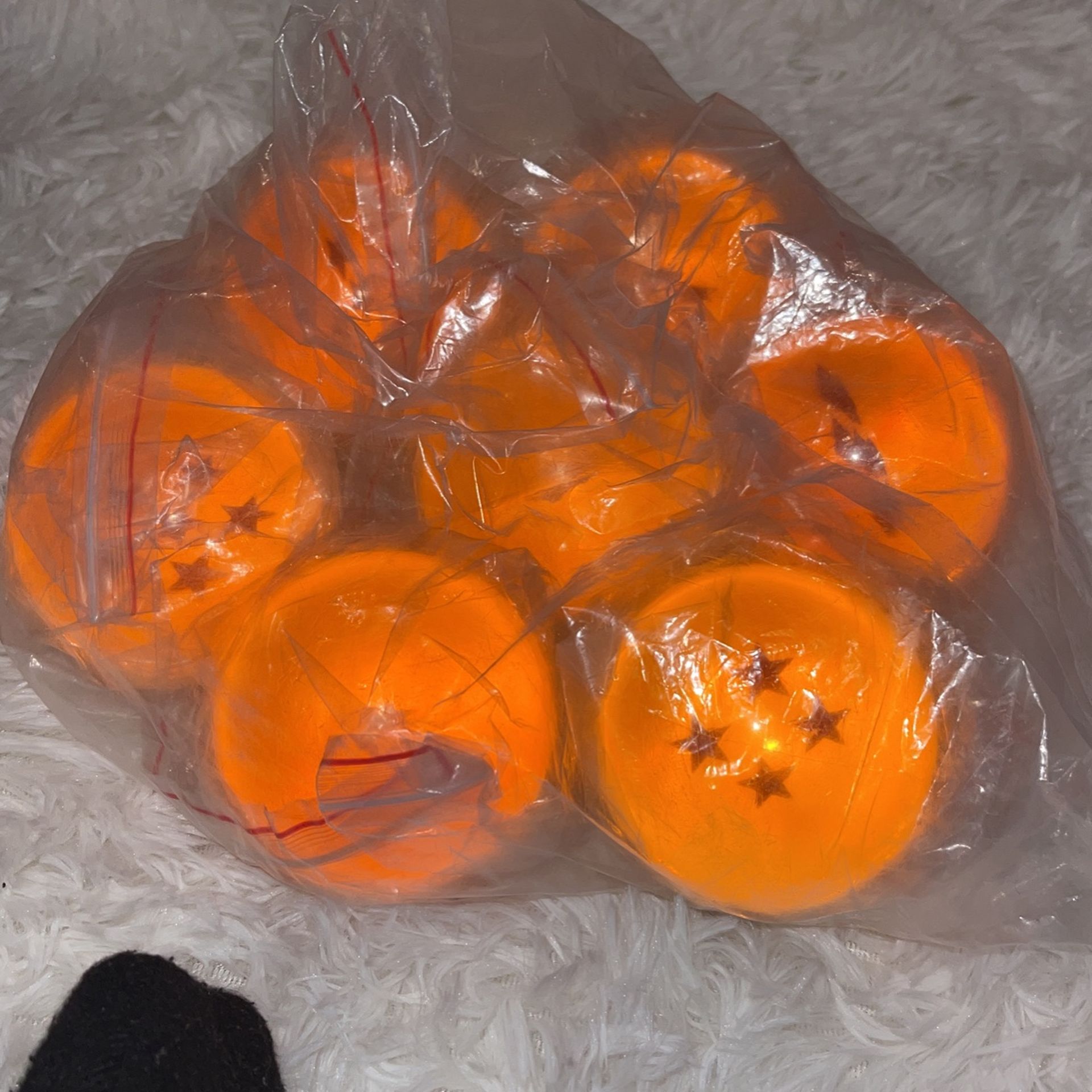 Actual Size Glass Dragon Balls From Dragon Ball Z (7 Balls With Stars)
