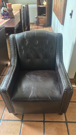 Faux leather chair w /studs