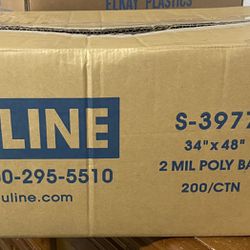U-Line Clear poly bags 34” x 48” 2 MIL  200/case 
