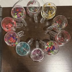 Glass Dried Flower Latte Cups. 