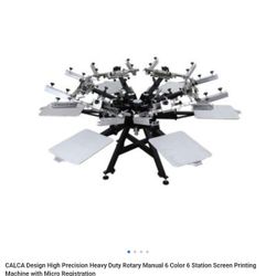 Commercial 6 Station Silk Screen Printing Machine 