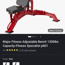 Major Fitness Adjustable Bench 1300lb Capacity 