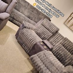 2pc Faux Chinchilla Sofa Loveseat 👉Furniture Sectional Queen Bedroom Dining Table Sets Bunk Beds Avail 