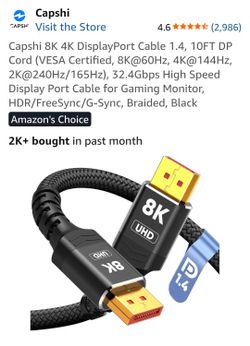 Capshi 8K 4K Port Cable New 10 Ft $5