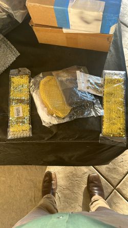 Dress up belt purse, earrings, gloves pearls