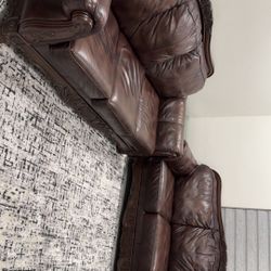 Leather Brown Couches From Ashley 