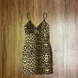 leopard/cheetah print mini cami bodycon dress
