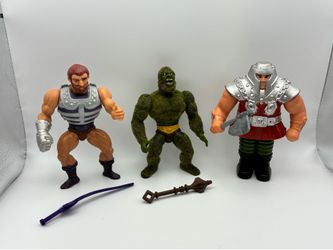 Vintage MOTU Action Figure Lot of 3 Moss Man Fisto Ram Man Complete