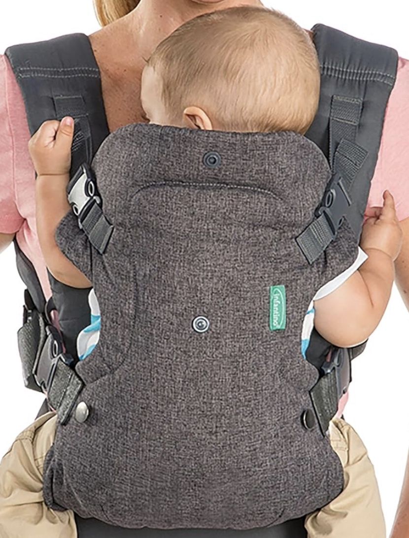 Infantino Flip Advanced 4-in-1 Carrier - Ergonomic, convertible, face-in and face-out front and back carry for newborns and older babies 8-32 lbs