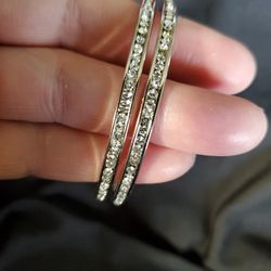 Rhinestone hoop earrings