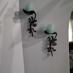 2 Salamander Candle Sconce
