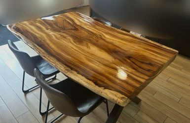 Perota Wooden Dinning Table w/metal legs