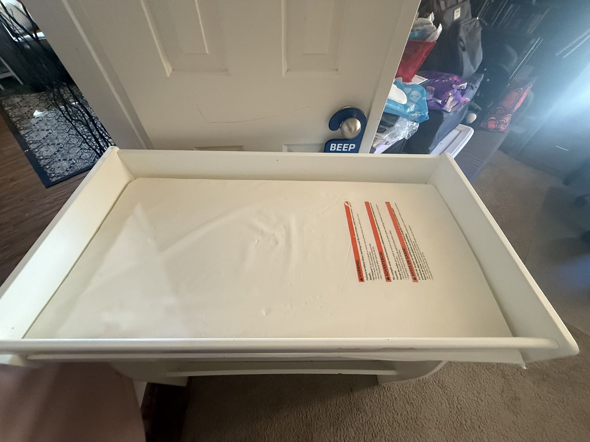 Changing Table With Topper Included