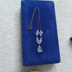 Antique 1940 Art Deco Crystal Necklace 