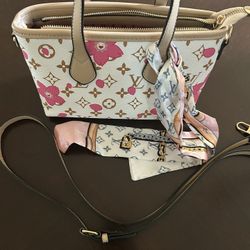 Louis Vuitton Paris Handbag With Matching Coin Purse 
