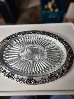 Gently Used Godinger Paul Revere Silver Plated Oval Relish Tray Style #6036