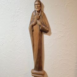 VINTAGE, HAND CARVED WOODEN JESUS PLAQUE